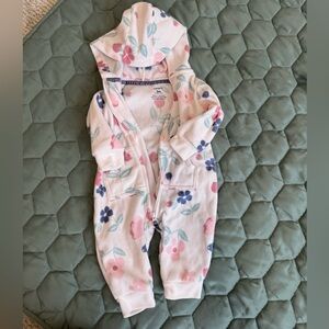 Fleece Floral Hooded Onesie